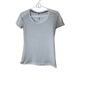 Lululemon Shirt Womens 4 White Swiftly Tech Stripe Short Sleeve Running Athletic